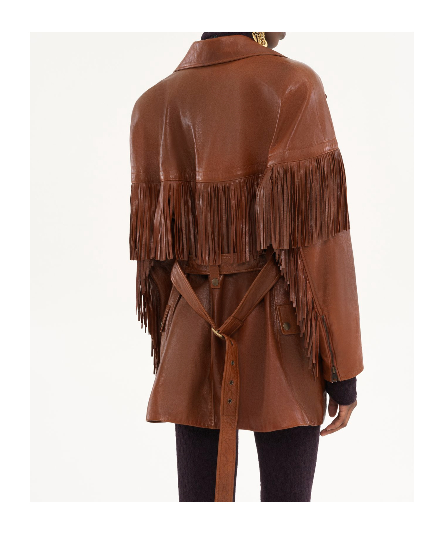 Chloé Belt Tassel Jacket In Brown