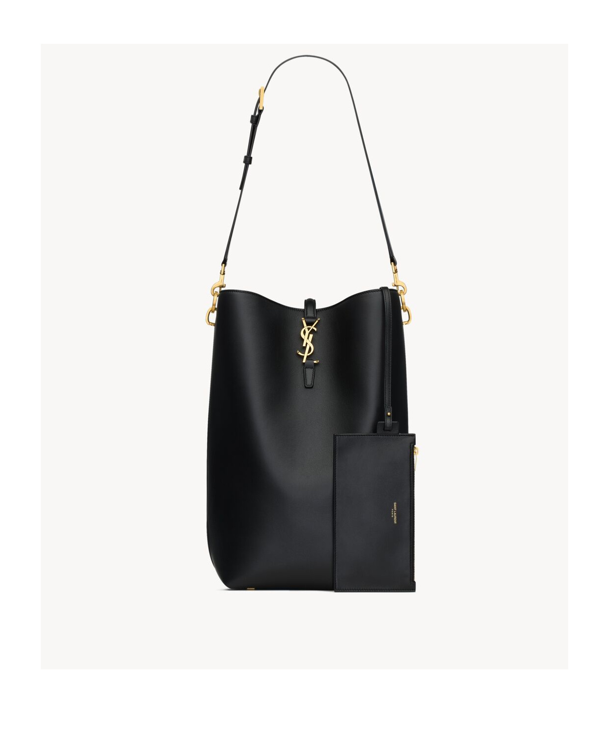 Saint Laurent Le 37 Long Bucket Bag In Black