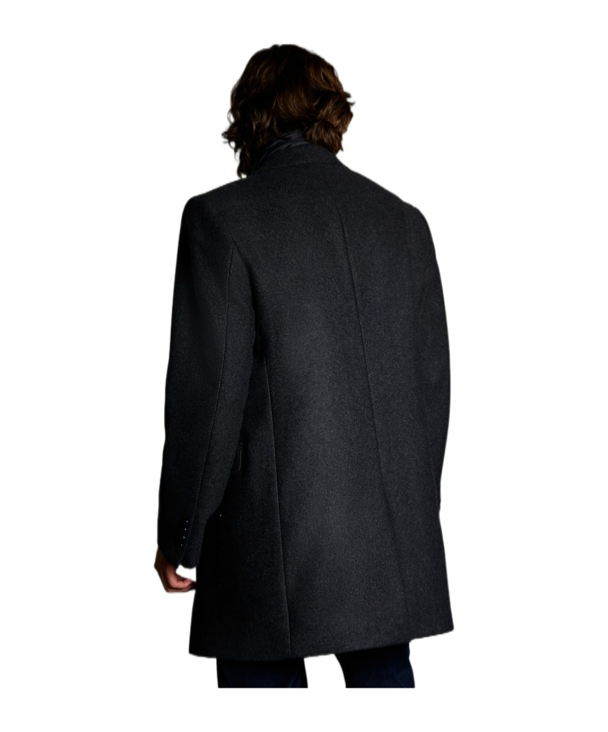 Fay Easy Db Single-breasted Layered Coat In Black