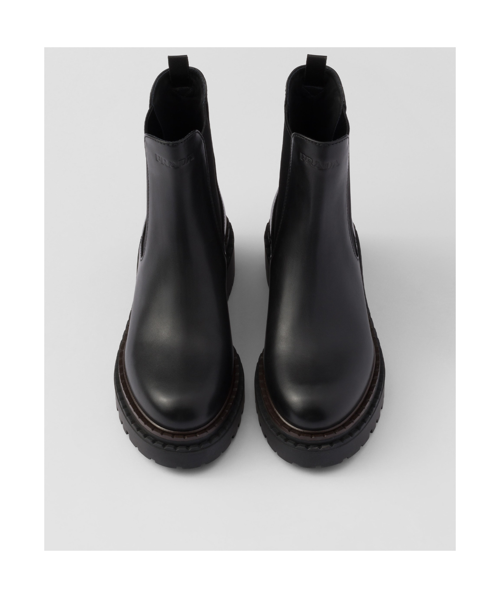 Prada Logo Details Chelsea Boots In Black