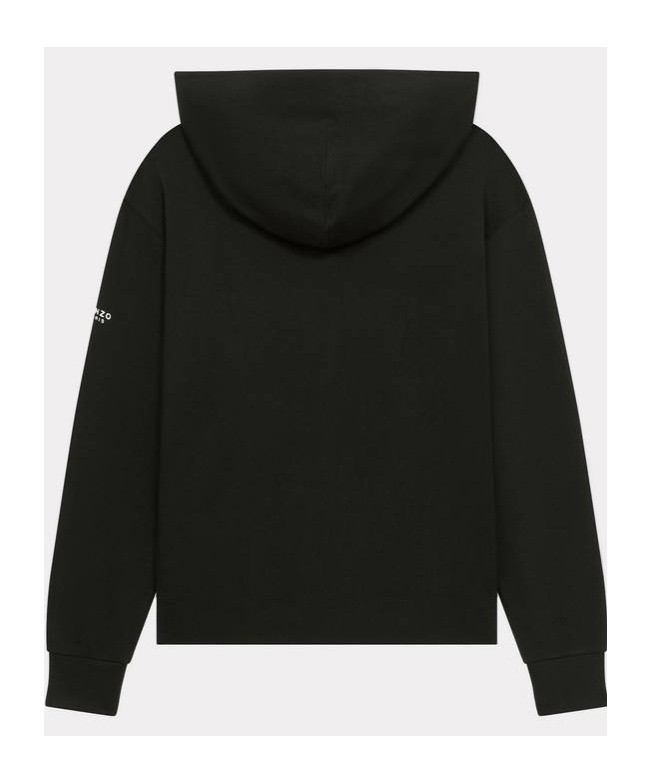 Kenzo Lucky Tiger-motif Zip-up Hoodie In Black