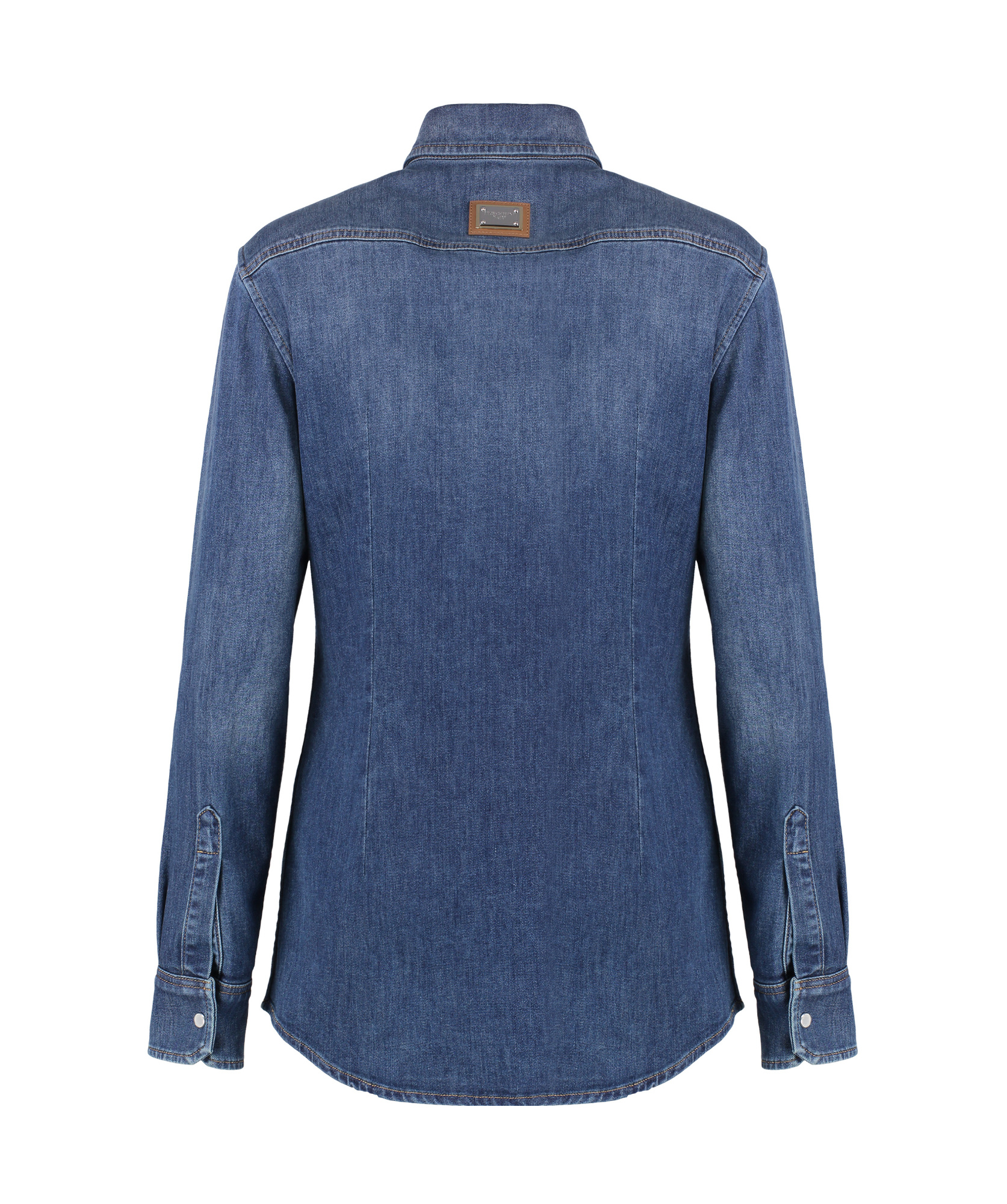 DOLCE & GABBANA DOLCE GABBANA CURVED HEM DENIM SHIRT