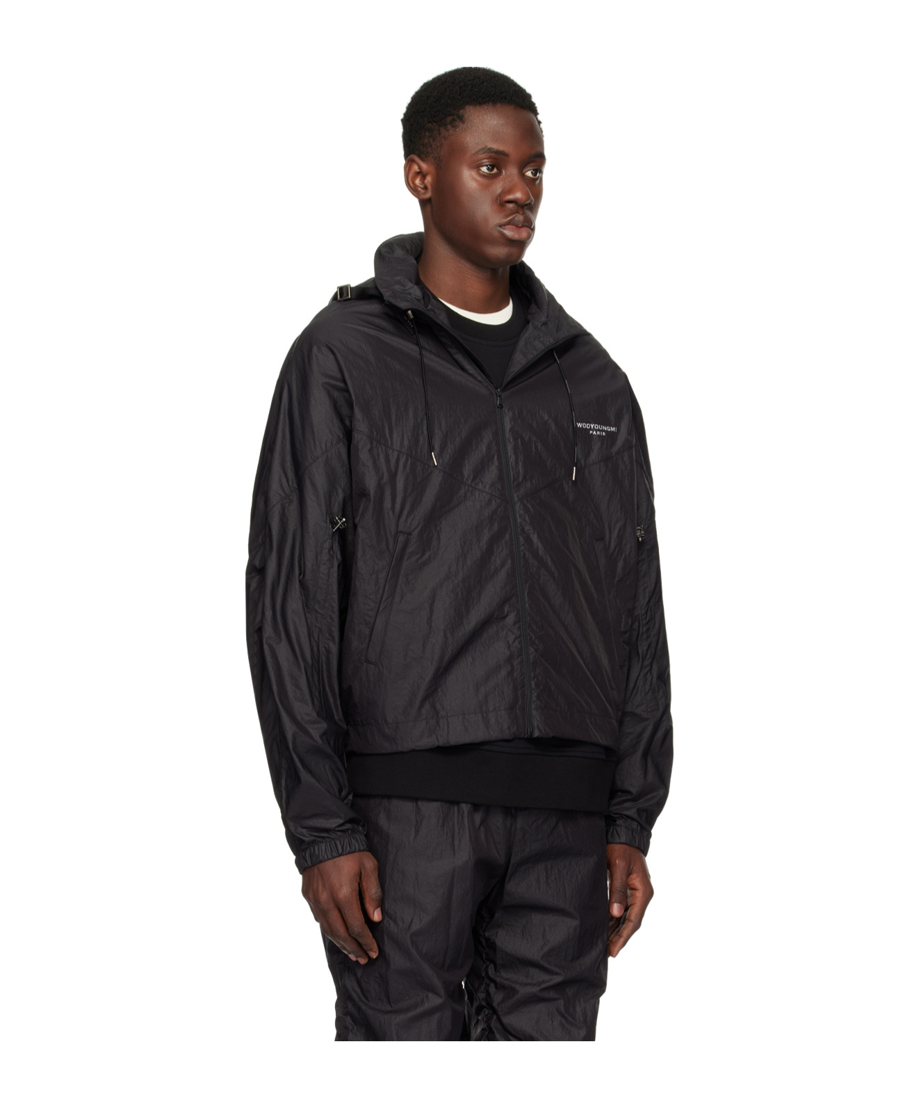 Wooyoungmi Logo-print Hooded Jacket In Black