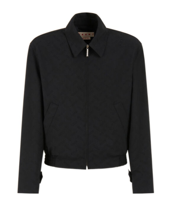 Marni Virgin Wool Bomber Jacket In Black