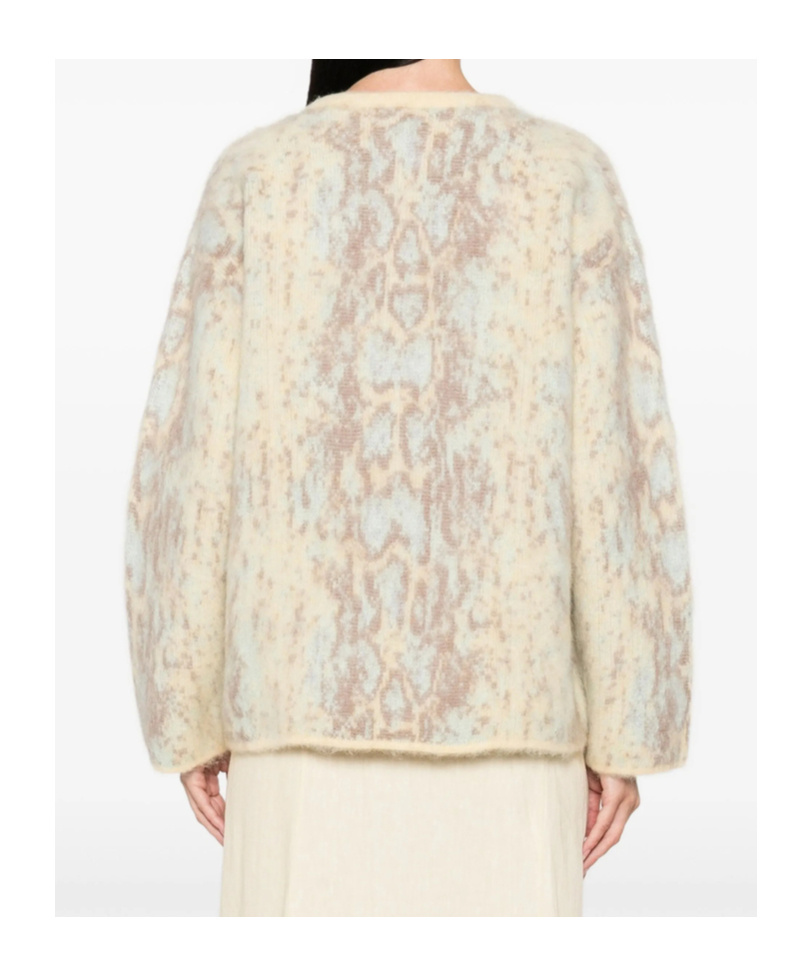 Forte Forte Snakeskin-pattern Crew-neck Sweater In Yellow