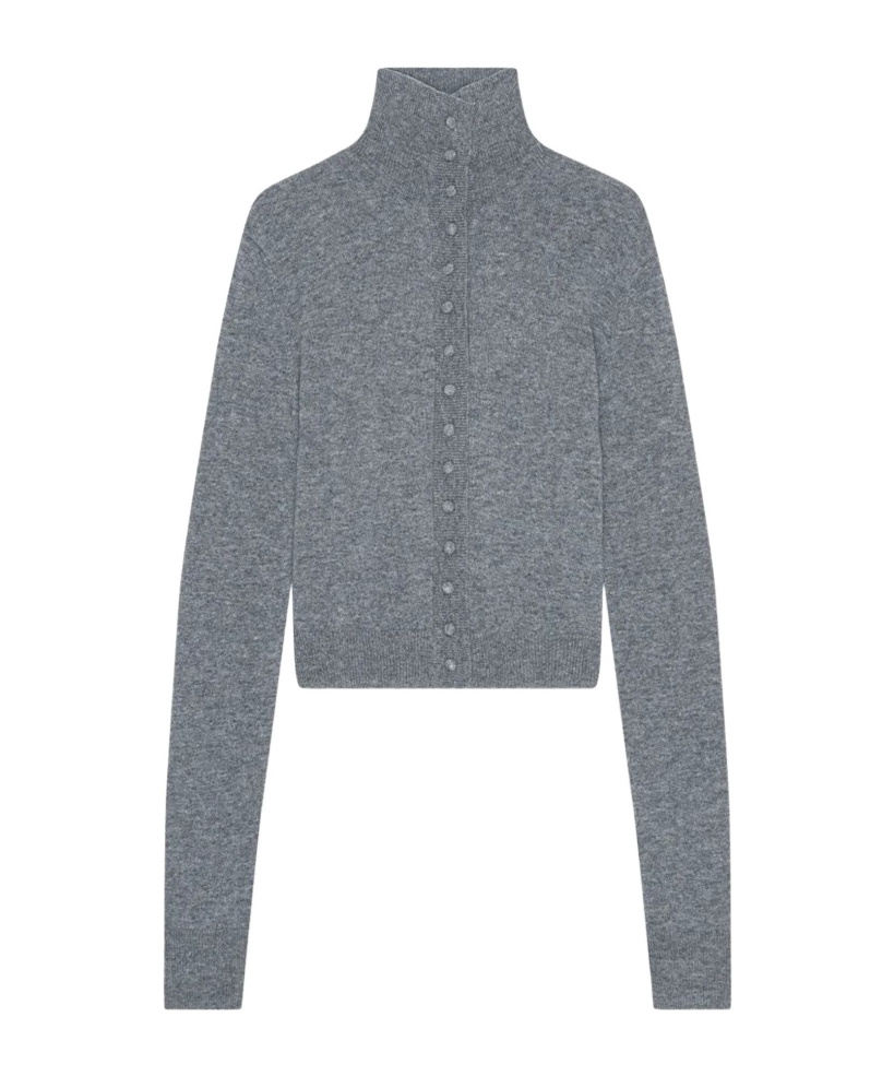 Remain Birger Christensen High-neck Button Cardigan In Gray