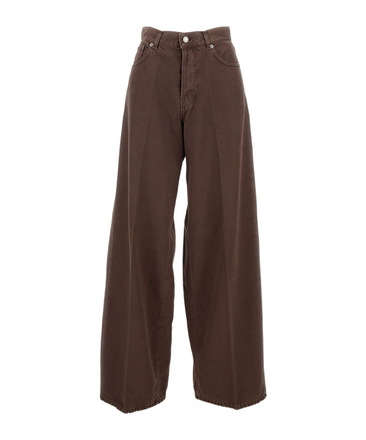 Haikure Wide-leg High Waist Trousers In Brown