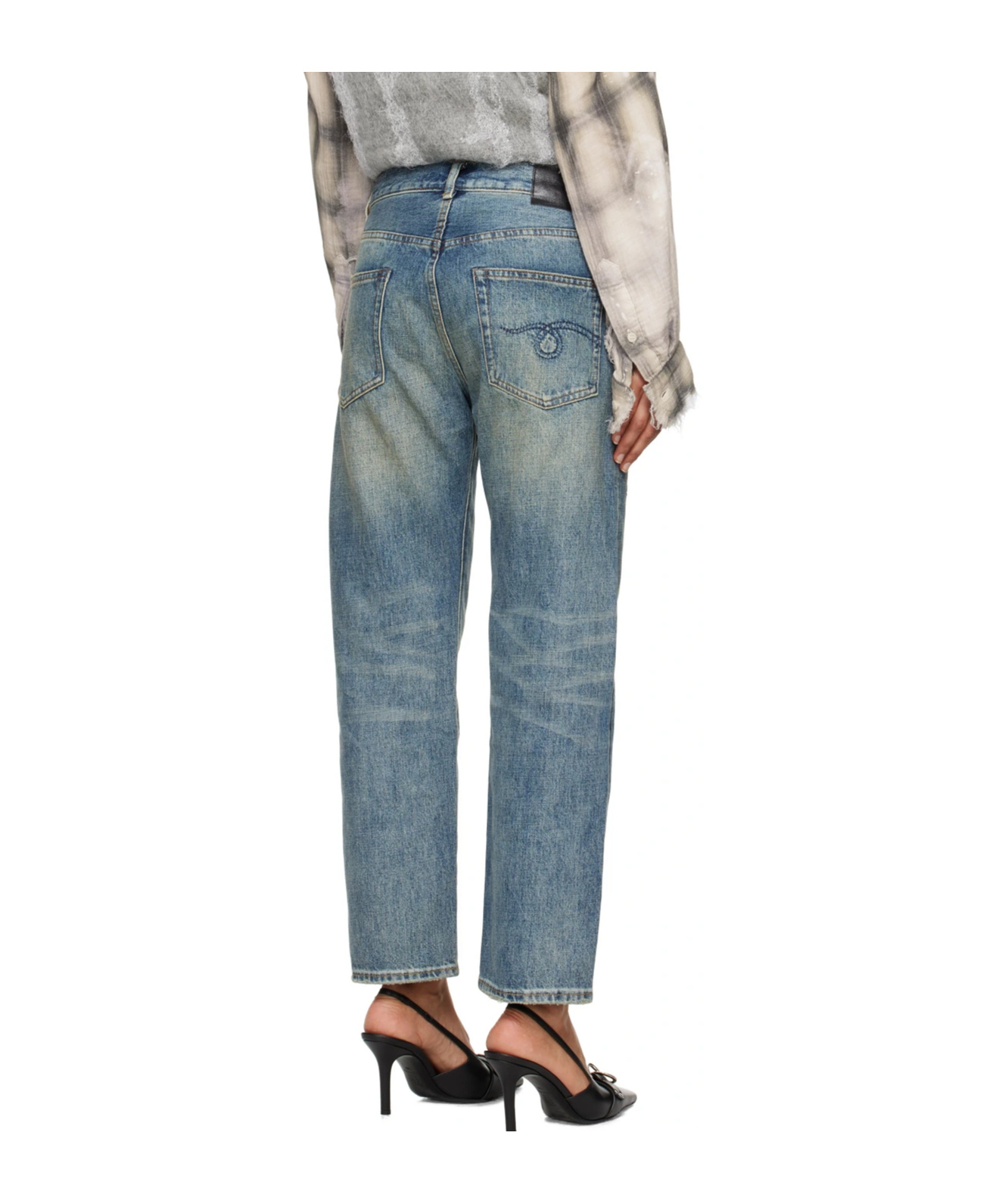 R13 Cropped Wide-leg Jeans In Gray
