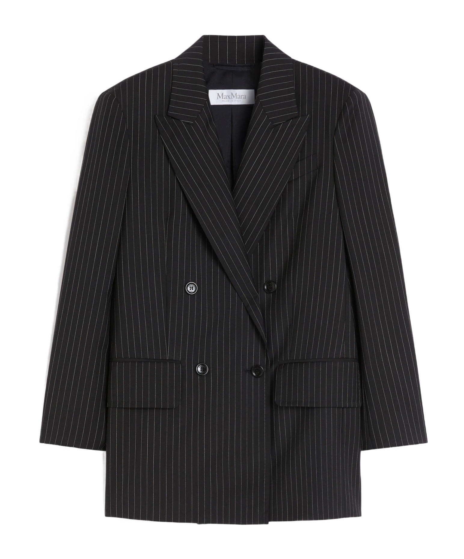 Max Mara Double-breasted Pinstripe Wool Blazer