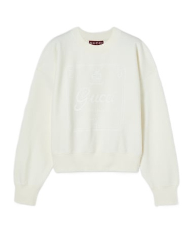 Gucci Cotton Jersey Sweatshirt With Print In Neutral
