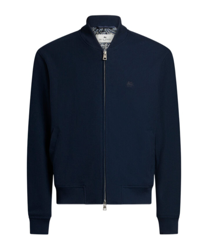 Etro Embroidered Logo Bomber Jacket In Black
