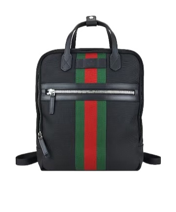Gucci Striped Webbing Backpack In Black