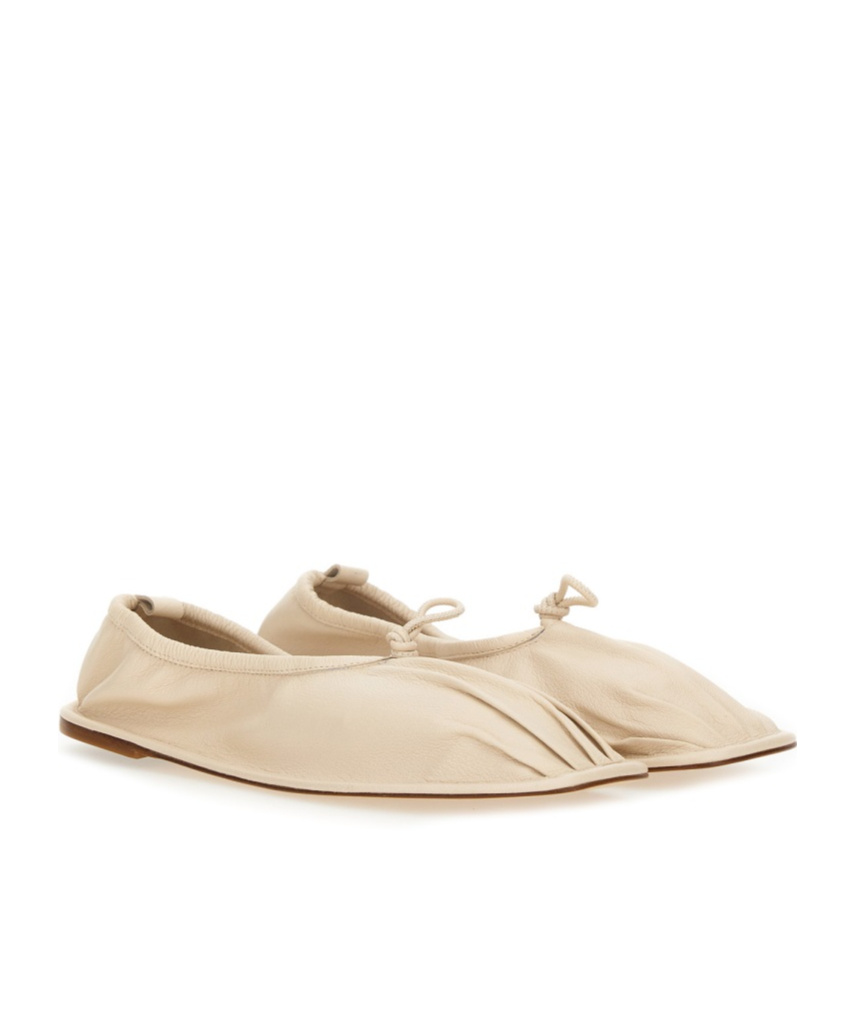 Hereu Elasticated Detailed Slip-on Flat Shoes In White