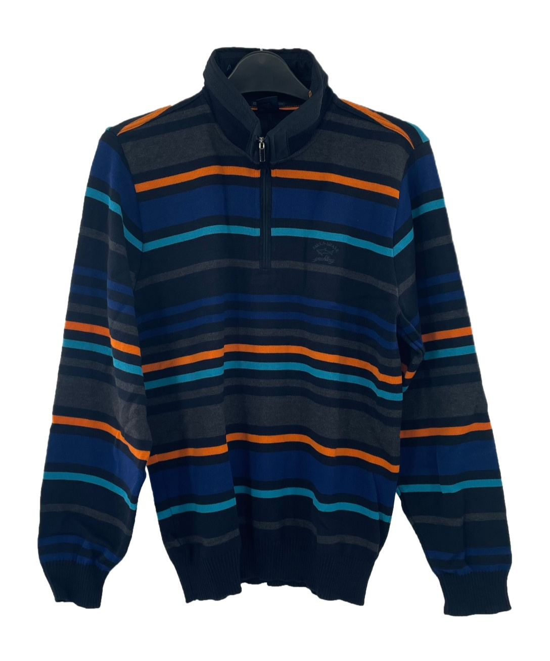 PAUL & SHARK STRIPED ZIPPER SWEATER