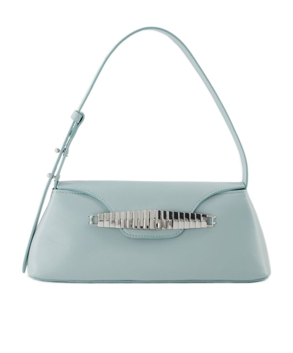 Shop Elleme Paris Eva Snake-chain Detail Shoulder Bag In Gray