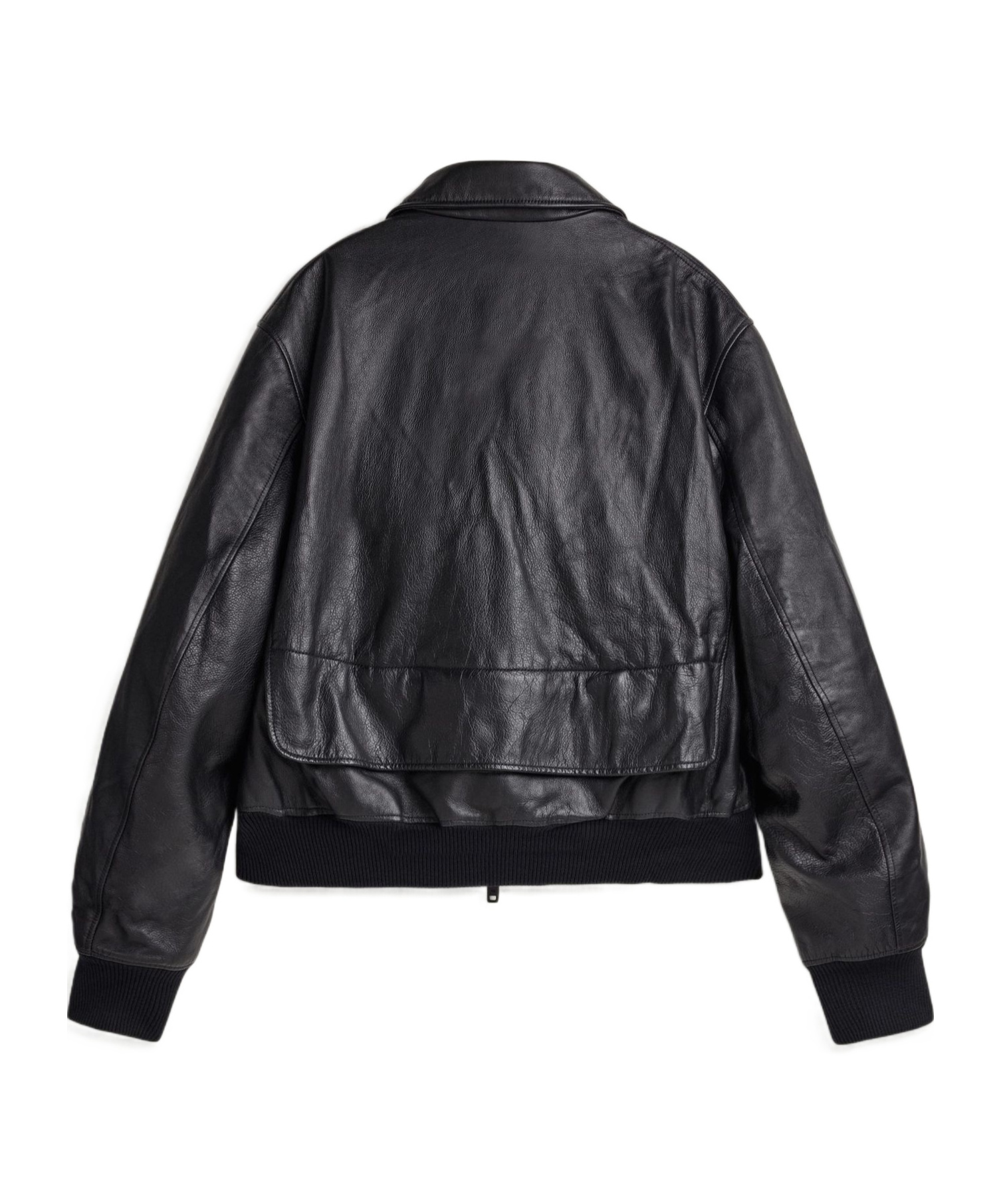 Y-3 Leather Bomber Jacket In Black