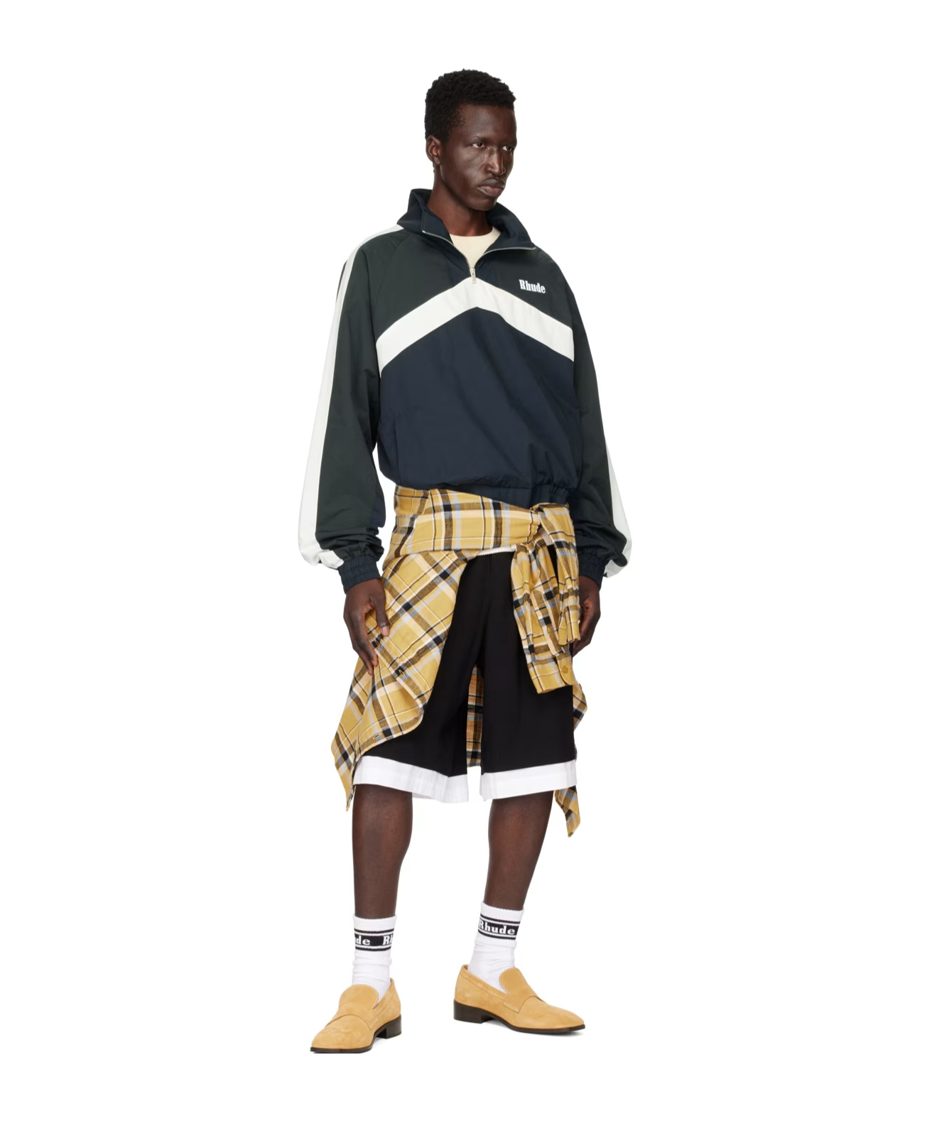 Rhude High Collar Cuffs Hem In Black