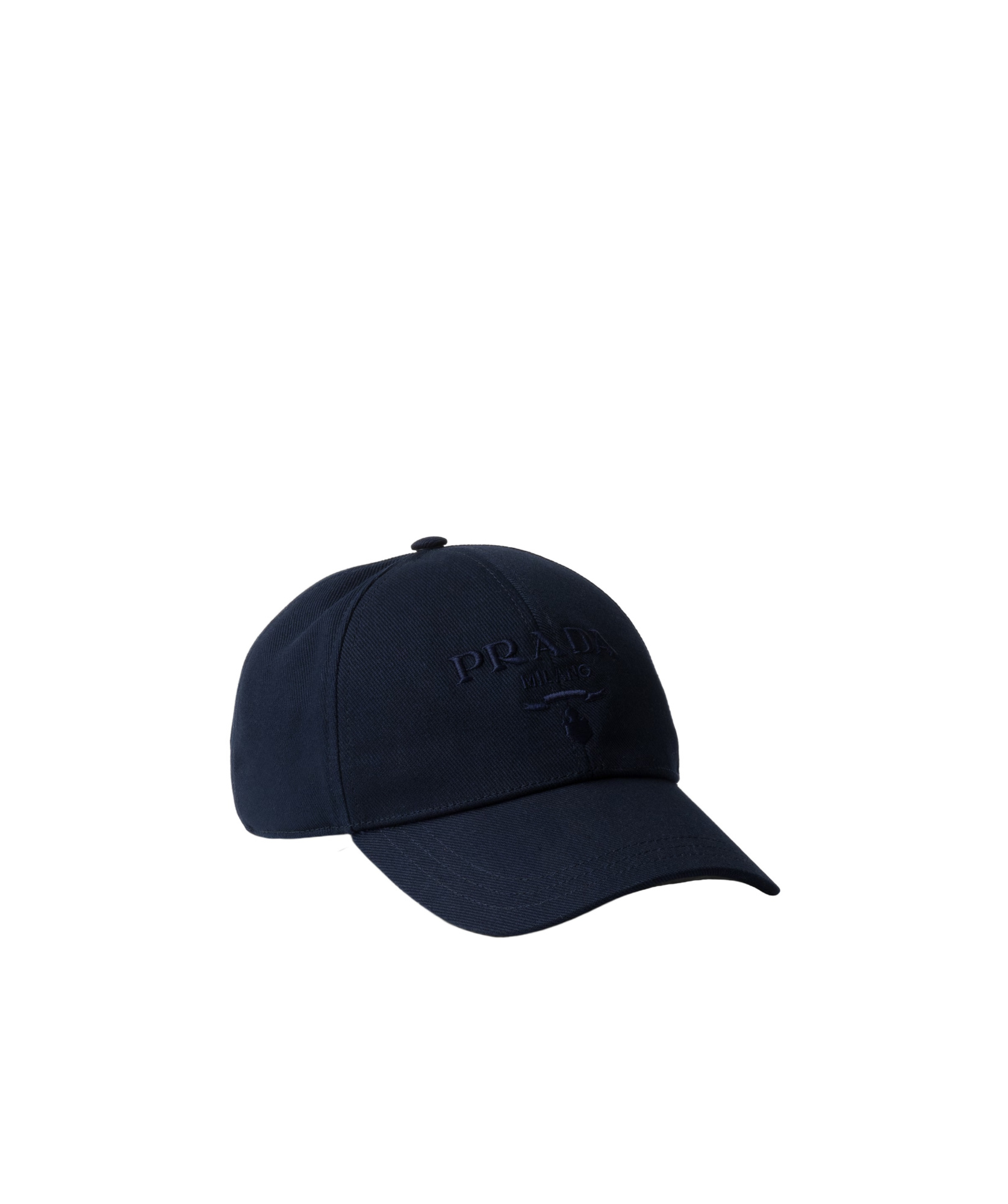 Prada Mens Black Drill Logo-embroidered Cotton-canvas Baseball Cap Xl In Black