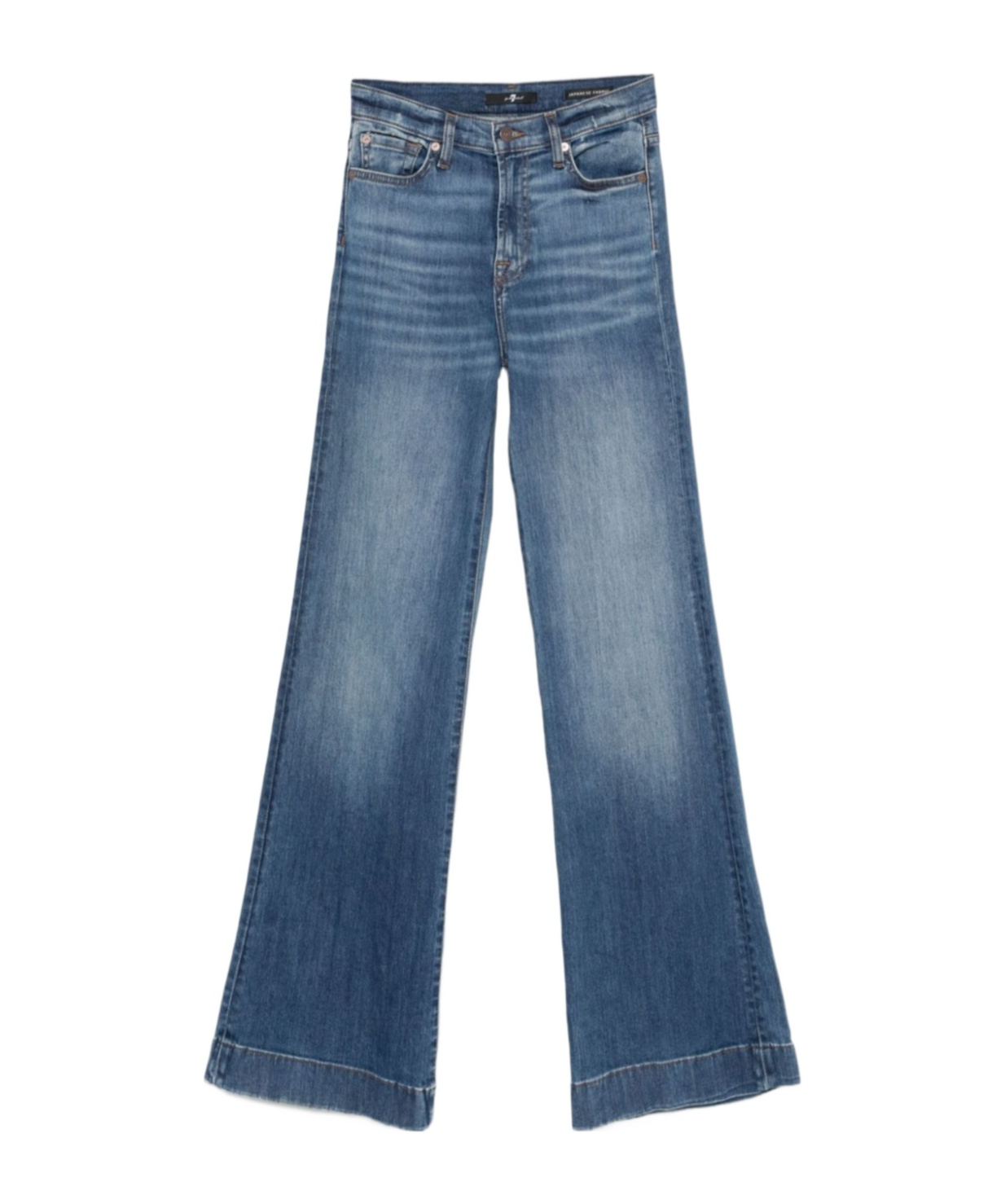 7 For All Mankind Wide-leg High-waist Jeans With Vintage Fading