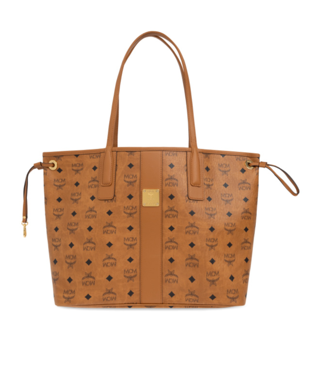 Mcm Printed Leather Medium Liz Shopping Bag In Brown