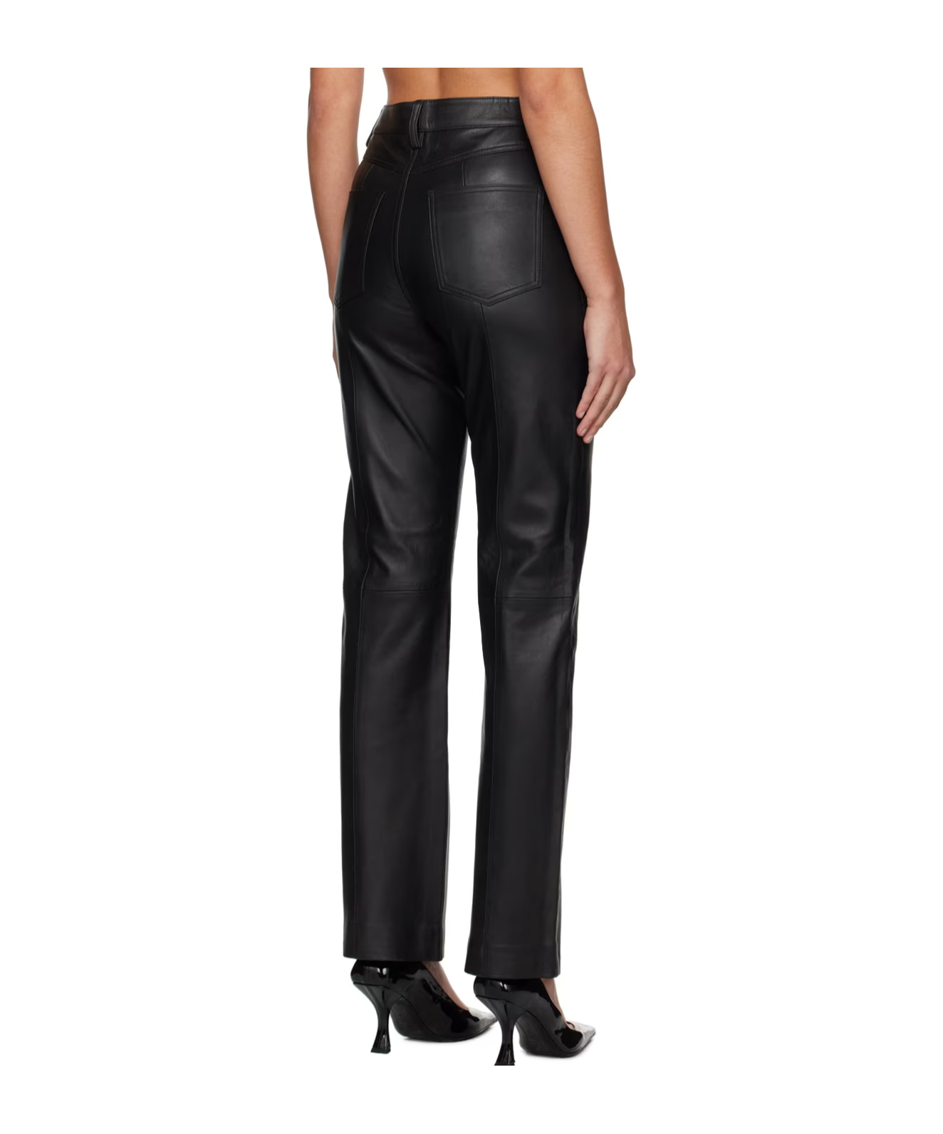 Remain Birger Christensen Straight Belt-loop Casual Pants In Black