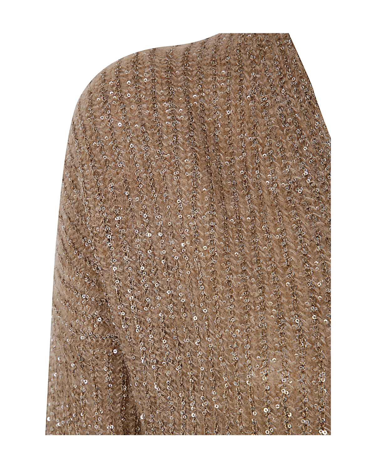 D Exterior V-neck Sweater In Brown