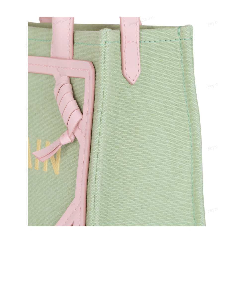 Balmain Small B-army Canvas Tote Bag In Green