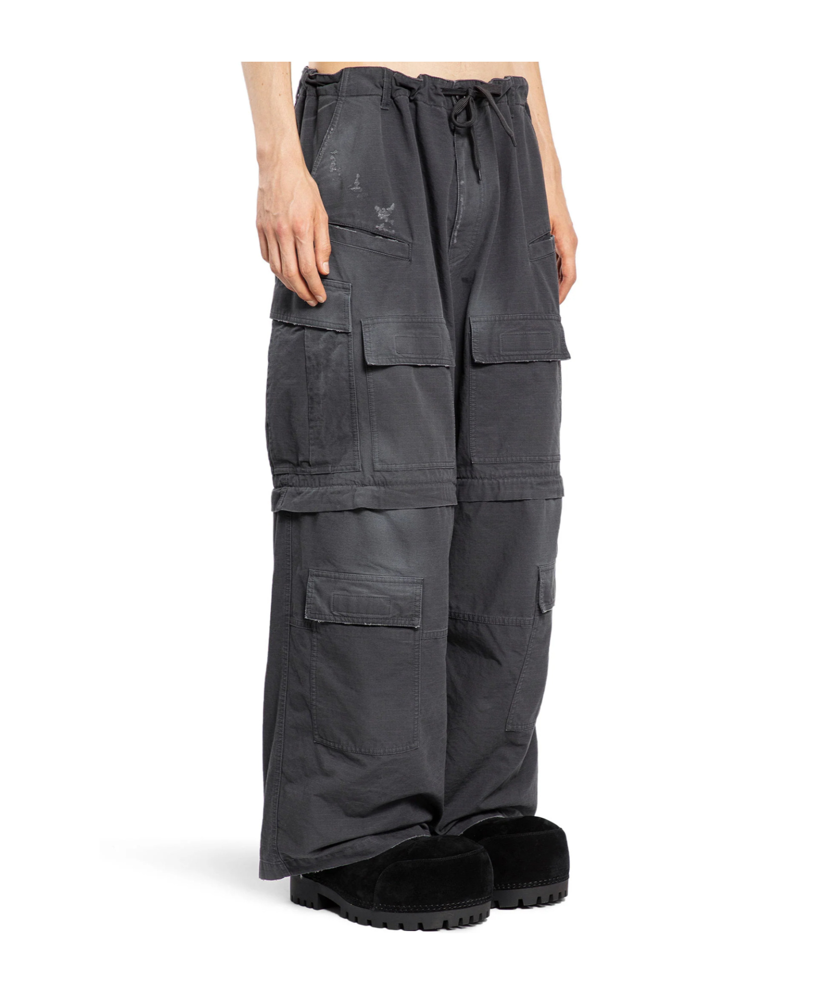 Balenciaga Detachable-legs Ripstop Cargo Trousers In Black