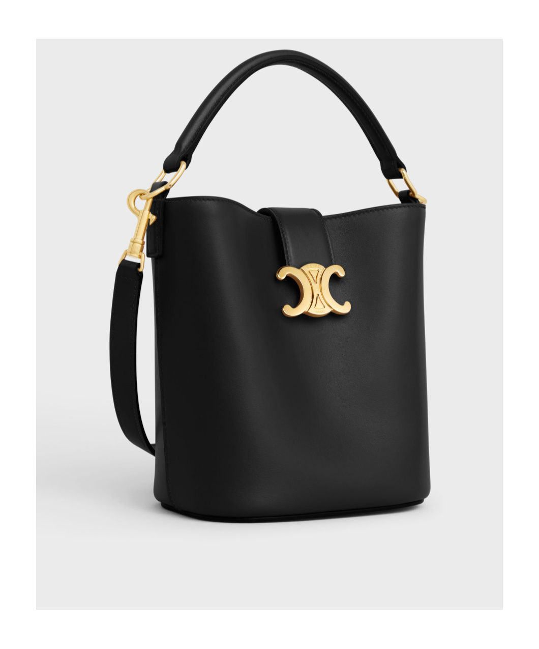 Celine Logo Shoulder Bag In Black