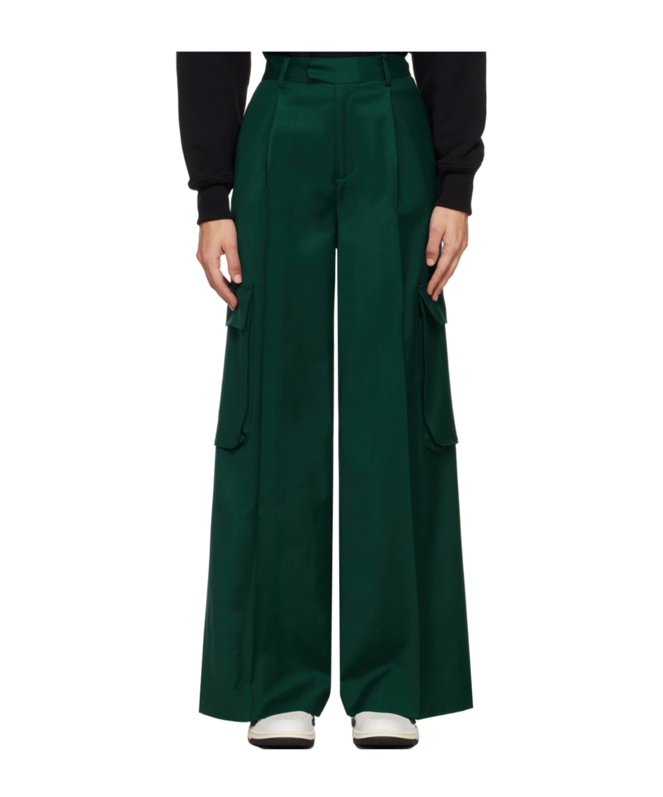 Amiri Pleated Work Casual Pants In Green