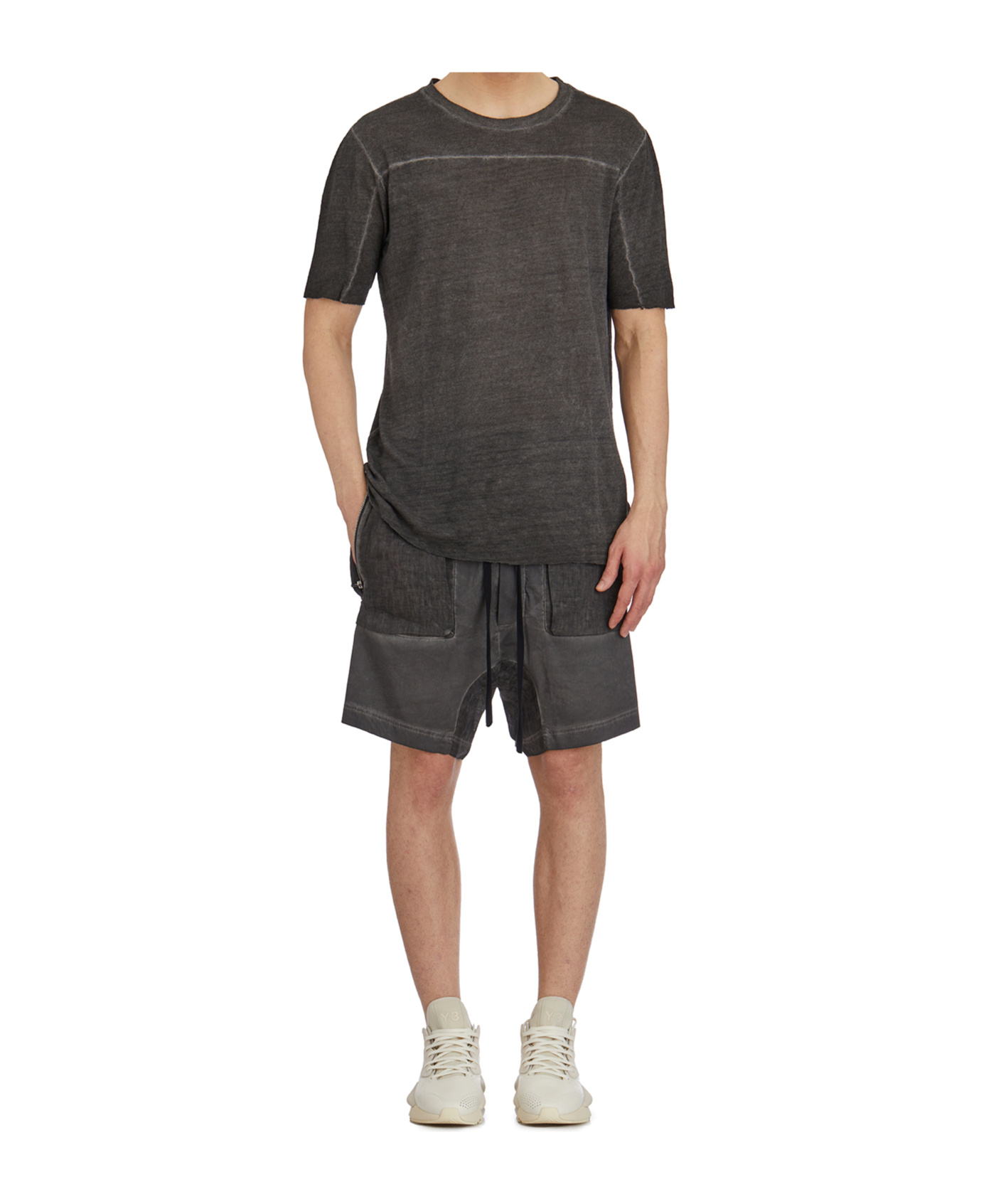 Thom Krom Round Neck Short Sleeve T-shirt In Brown