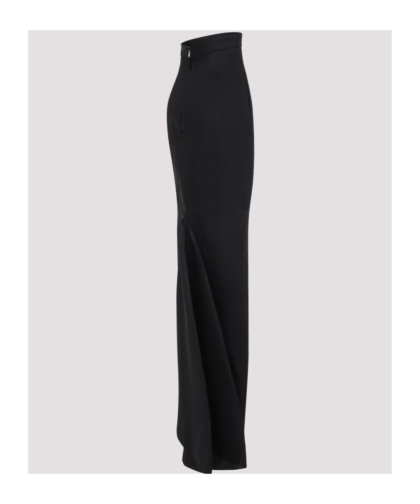 Rick Owens Lido Linen Twill Mermaid Maxi Skirt In Black