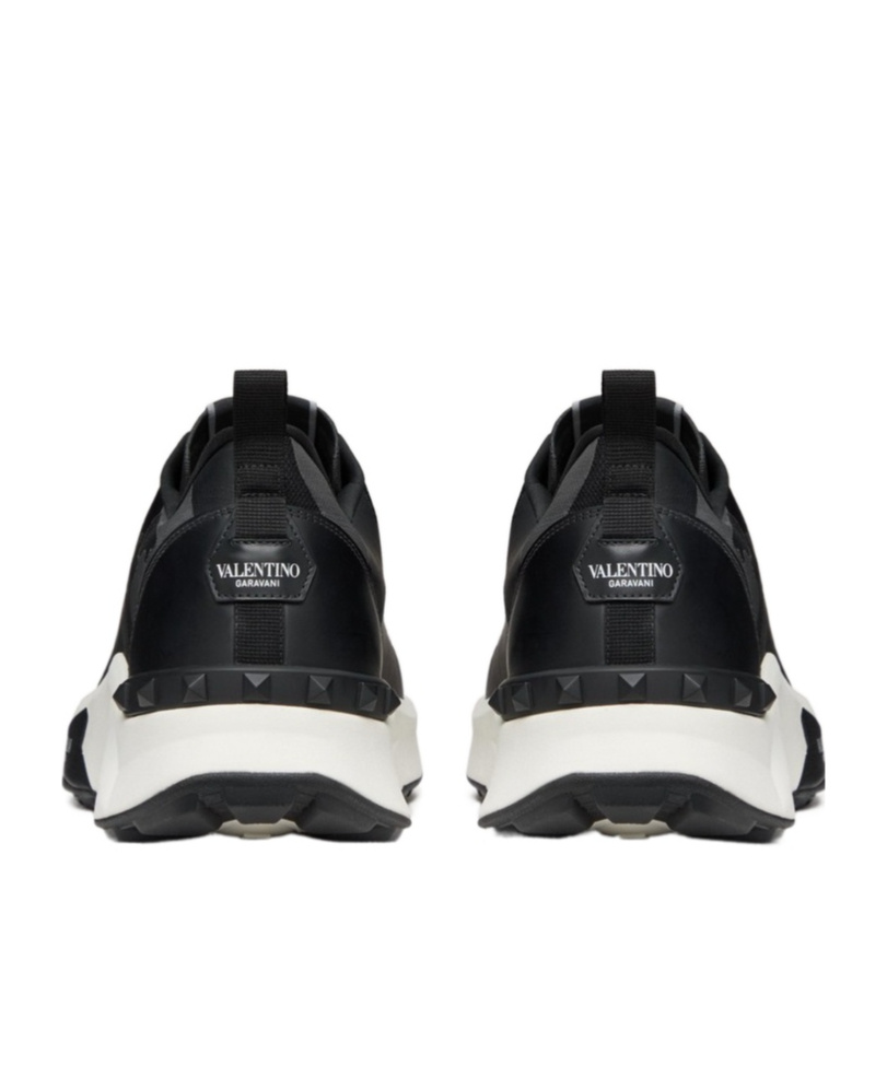 Valentino True Act Printed Canvas Sneakers In Black