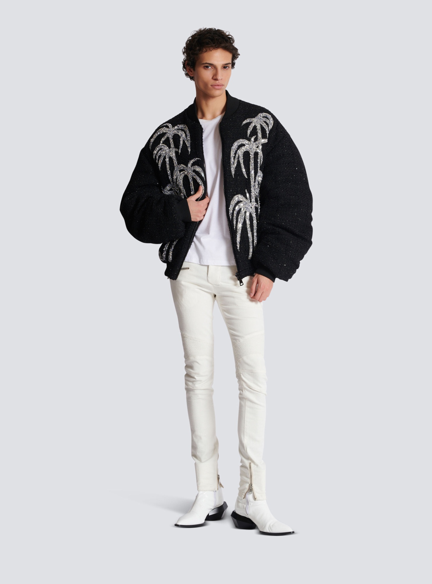 Balmain Biker Mid-rise Slim-fit Jeans In White