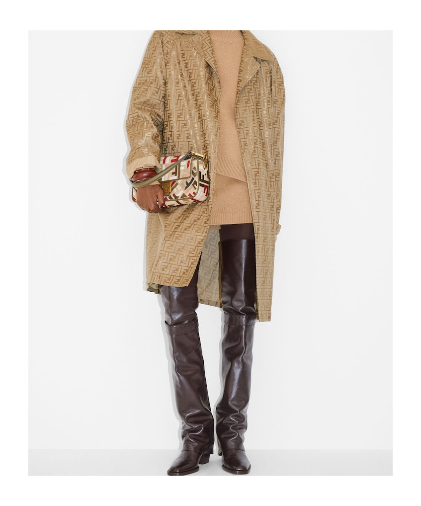 Fendi Light Brown Cashmere Mini Skirt In Nude