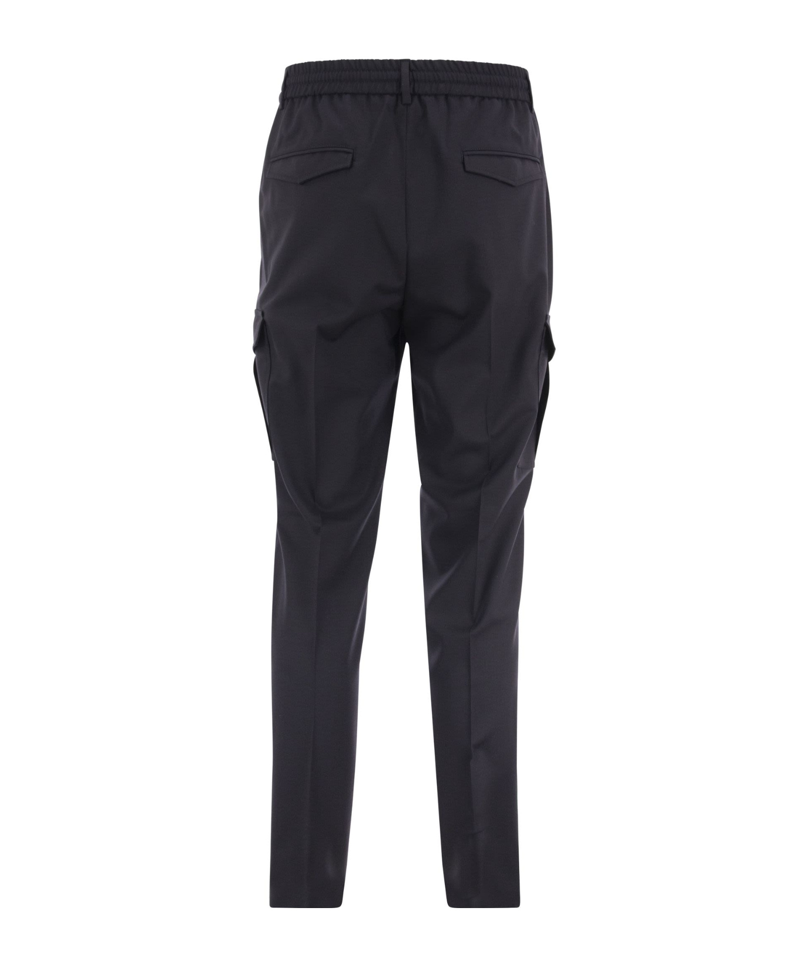 Peserico Drawstring-waist Tapered Trousers In Black