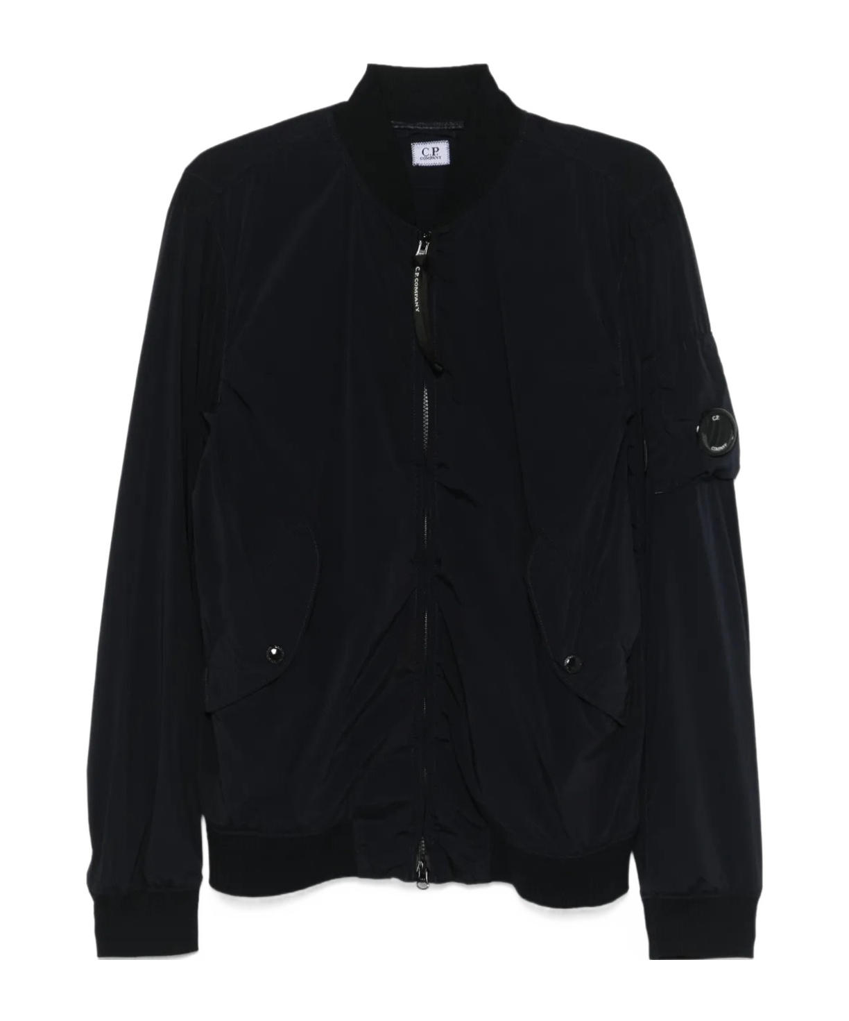C.p. Company Black Lens Bomber Jacket In Black