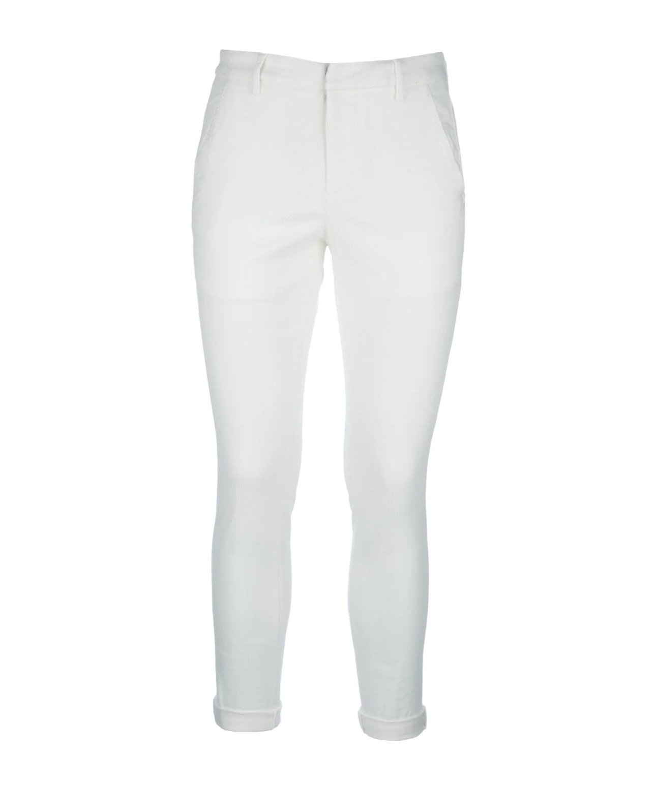 Dondup Belt Loop Casual Pants In White