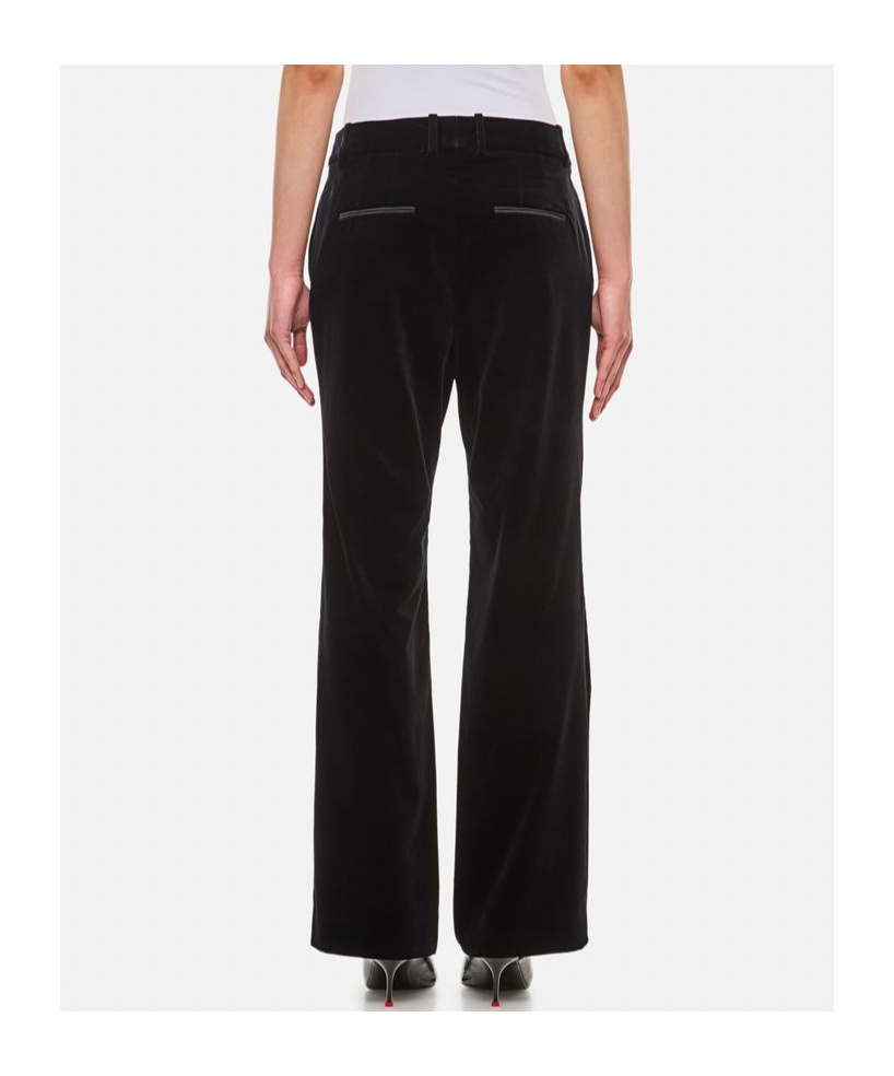 Rabanne High-waisted Velour Trousers In Black
