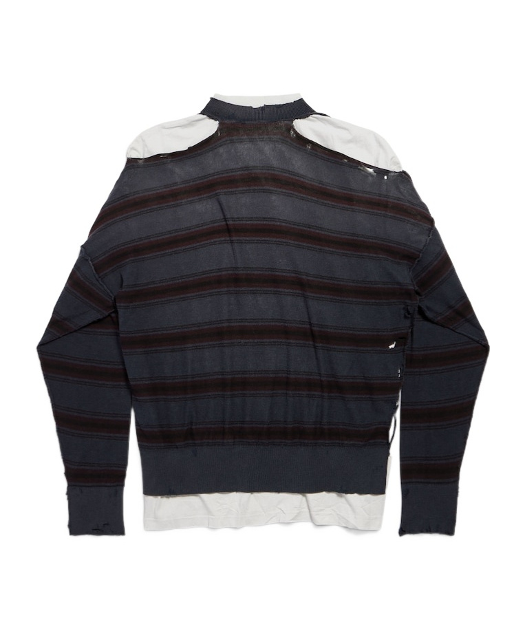 Balenciaga Men's Layered Sweater In Black/multicolor In Multi