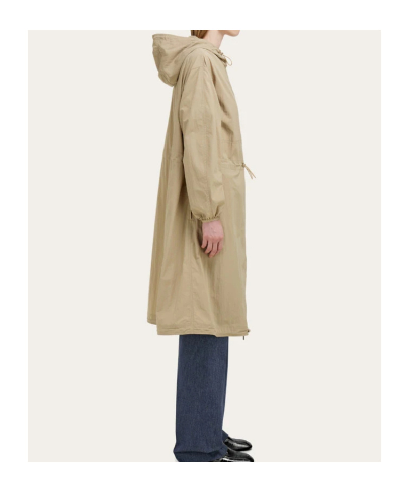 Ferragamo Technical Hooded Parka In Brown