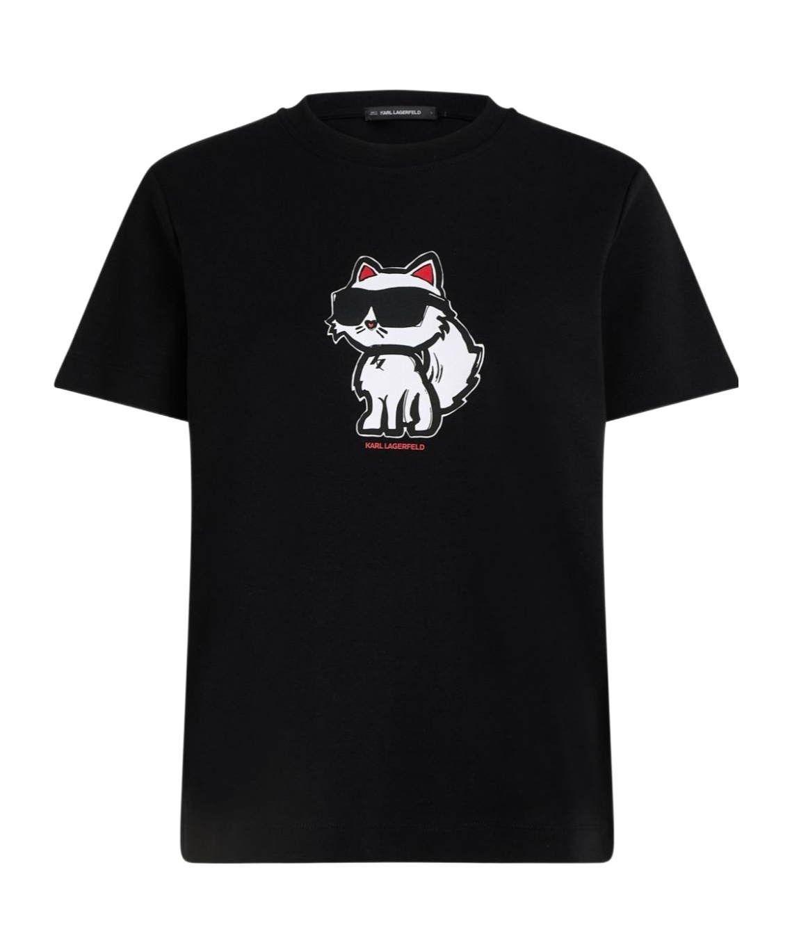 Karl Lagerfeld Ikon Choupette T-shirt In Black