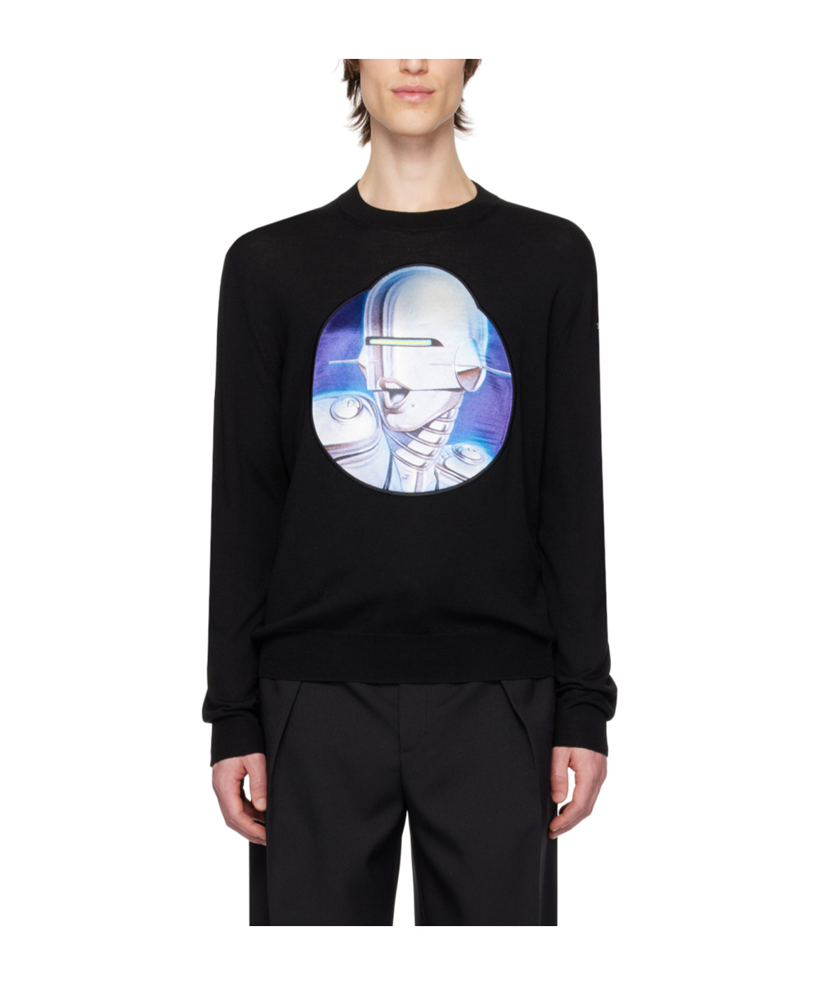 Stella Mccartney Pattern Round-neck Sweater In Black