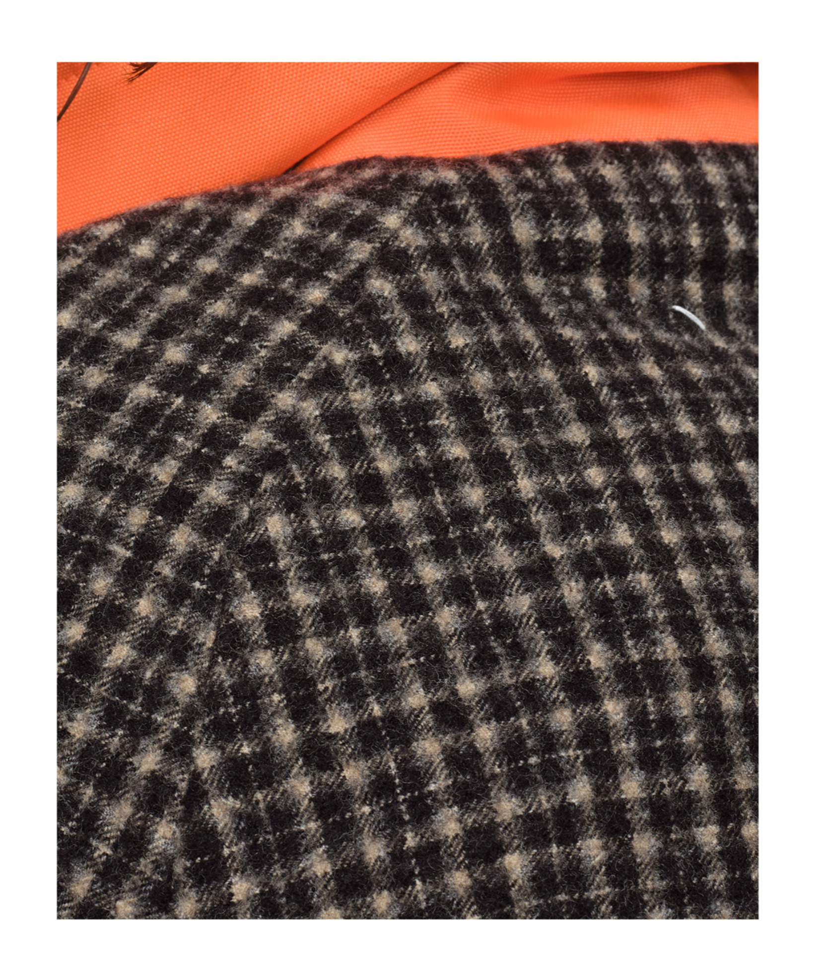 Maison Margiela Womens Orange Fluo Black Check Relaxed-fit Buttoned-collar Woven Jacket In Orange