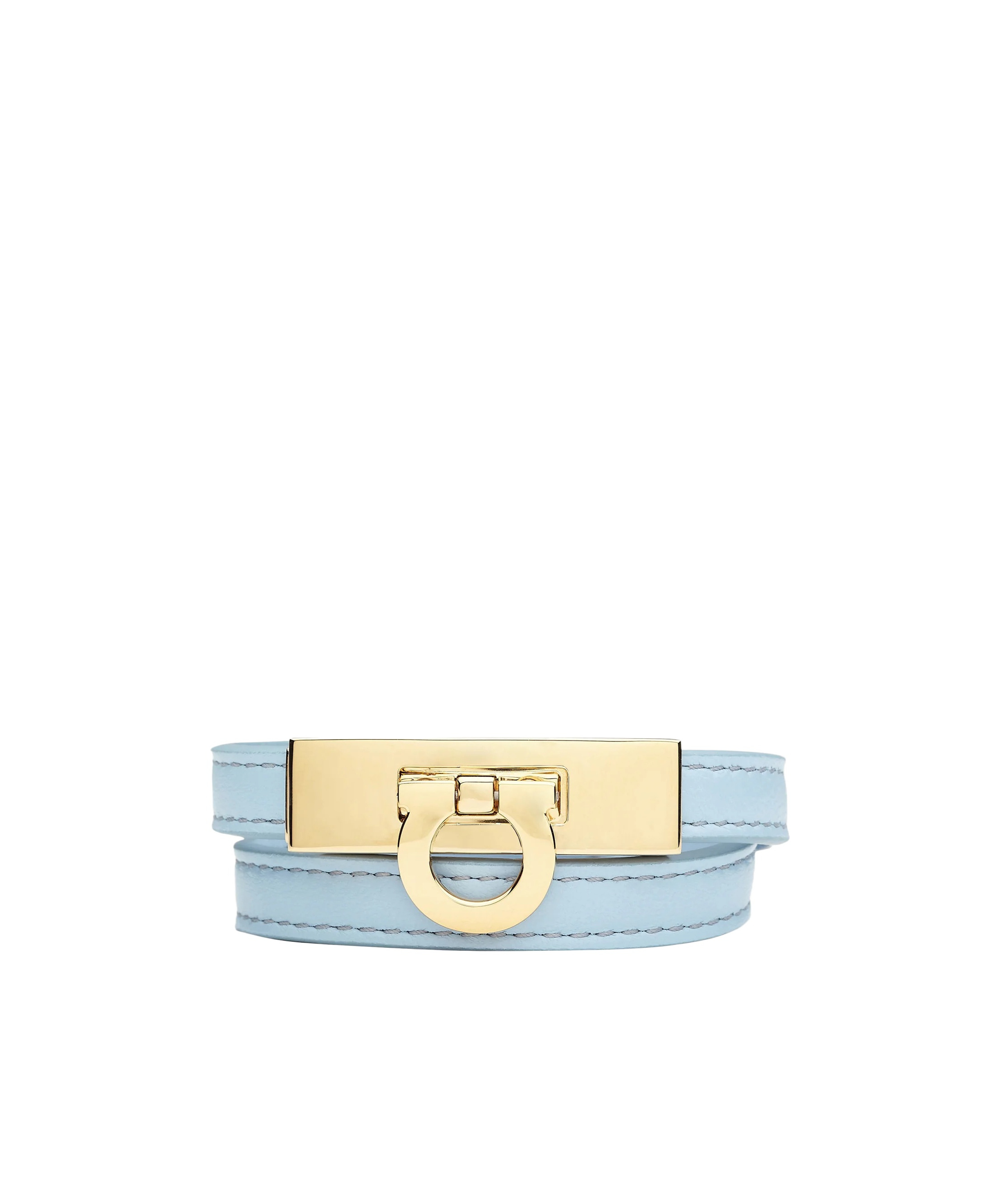 Ferragamo Gancini Double Twist Bracelet In Light Blue