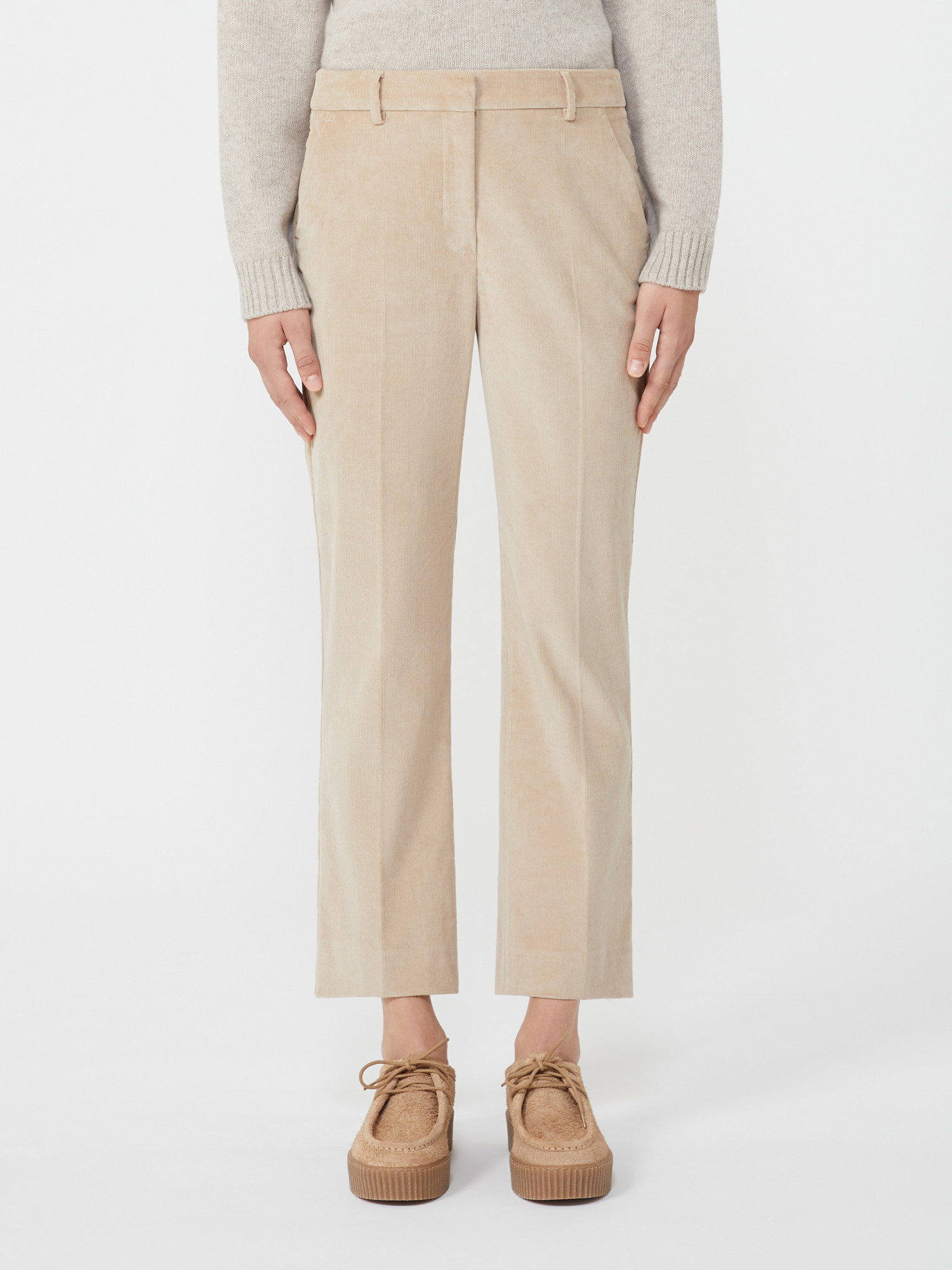 Weekend Max Mara Corduroy Pants In Neutral