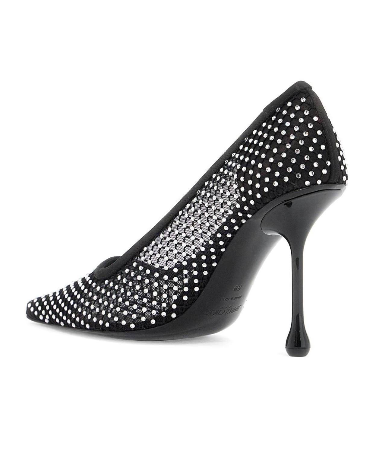 Jimmy Choo Ixia 95 Mesh Dã©colletã© In Black