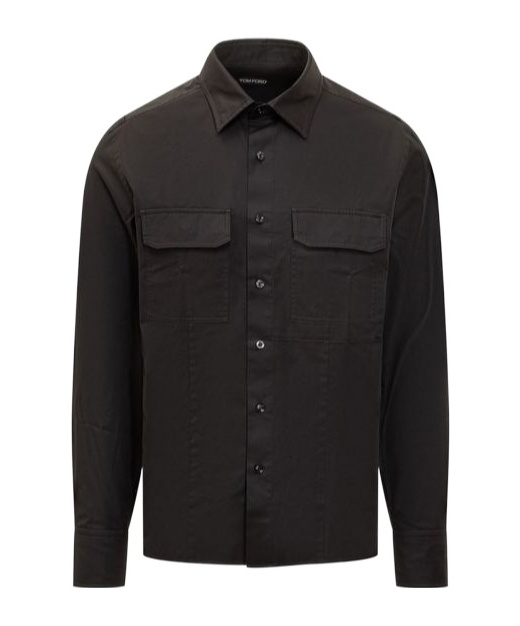 Tom Ford Long Sleeved Buttoned Shirt In Black