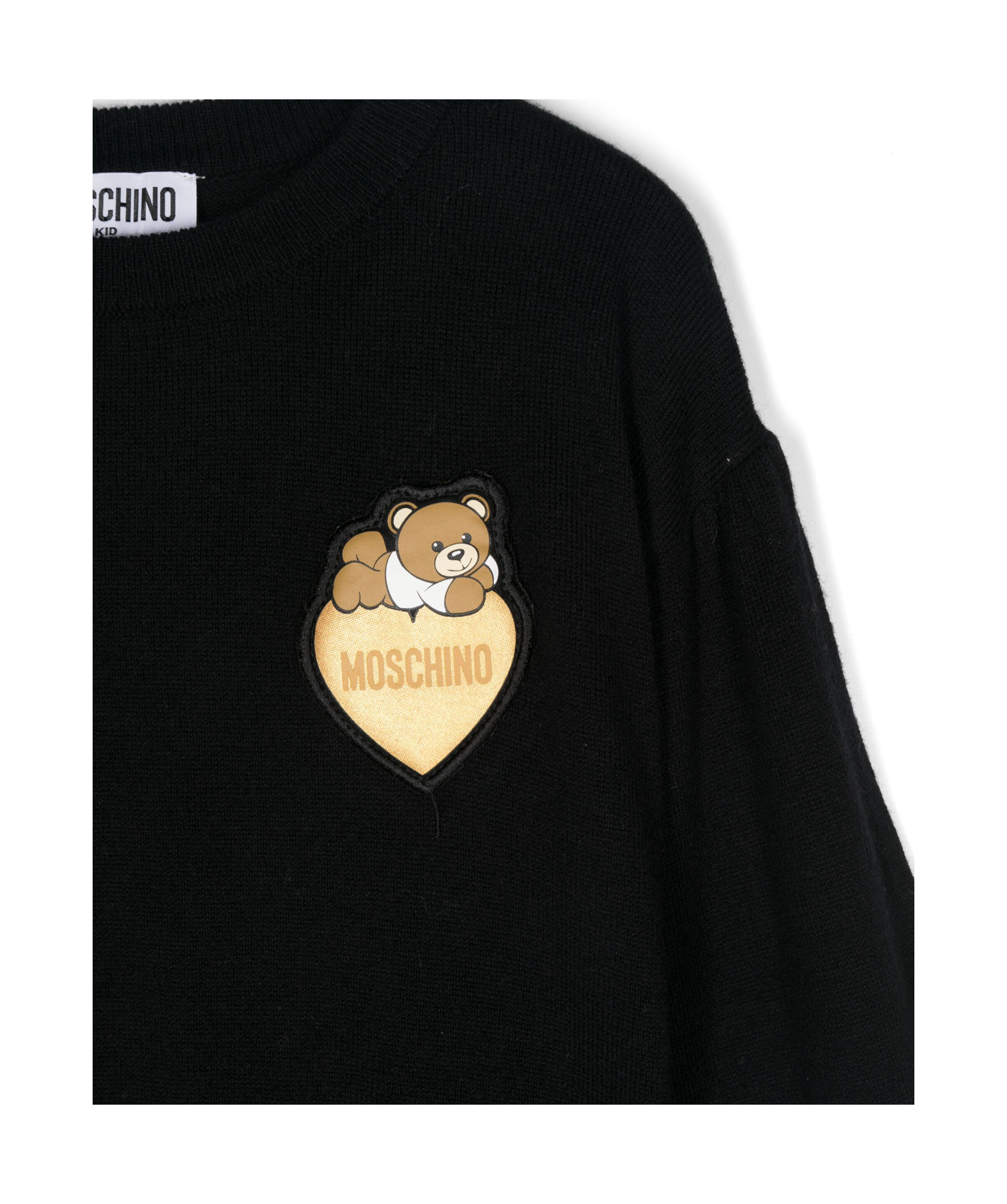 Moschino Teddy Bear-appliqué Sweater In Black