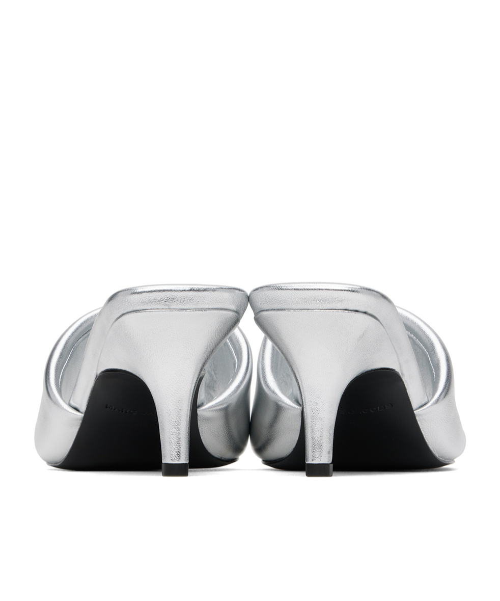 Marc Jacobs Metallic J Open-toed Heels Sandals In White